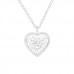 Silver Heart Necklace with Cubic Zirconia