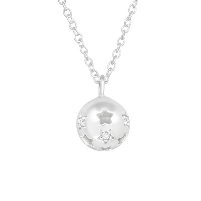 Silver Star Necklace with Cubic Zirconia