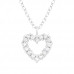 Silver Heart Necklace with Cubic Zirconia