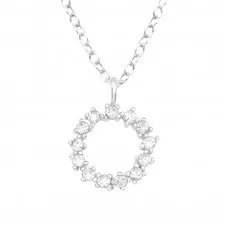 Silver Sparking Necklace with Cubic Zirconia