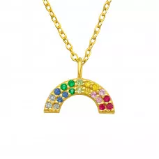 Silver Rainbow Necklace with Cubic Zirconia