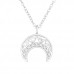 Silver Moon Necklace with Cubic Zirconia