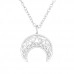 Silver Moon Necklace with Cubic Zirconia