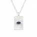 Silver Evil Eye Necklace with Cubic Zirconia