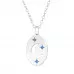 Silver Moon and Stars Necklace with Cubic Zirconia