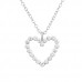 Silver Heart Necklace with Cubic Zirconia