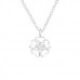 Silver Flower Hearts Necklace with Cubic Zirconia