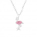 Silver Flamingo Necklace with Genuine European Crystal