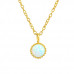 Silver Necklace with Round Synthetic Opal