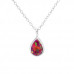 Silver Pear Necklace with Synthetic Opal