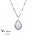 Silver Pear Necklace with Synthetic Opal