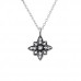 Silver Antique Star Necklace with Cubic Zirconia