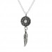 Silver Ethnic Necklace with Crystal