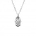 Silver Hamsa Necklace with Cubic Zirconia