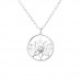 Silver Lotus Necklace with Cubic Zirconia