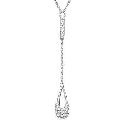 Drop Sterling Silver Necklace with Cubic Zirconia