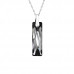 Silver Rectangle Necklace with Genuine European Crystals