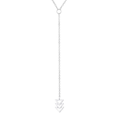 Silver Geometric Y Necklace