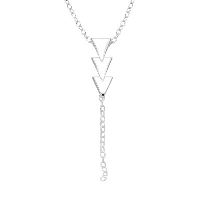 Silver Triple Triangle Necklace