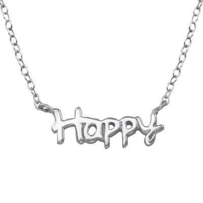 Silver Happy Necklace