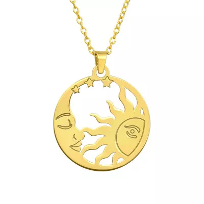Silver Laser Cut Sun Necklace