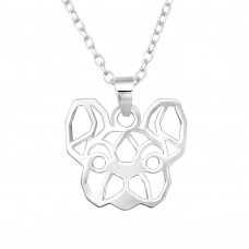 Silver Laser Cut Dog Necklace