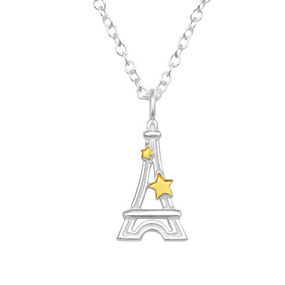 Silver Eiffel Tower Necklace