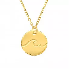 Silver Laser Cut Wave Necklace