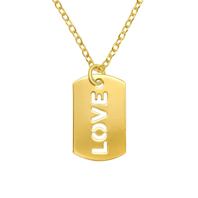 Silver Laser Cut LOVE Necklace