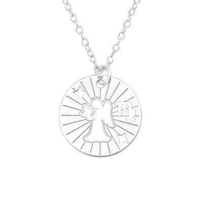 Silver Laser Cut Virgo Zodiac Sign Necklace