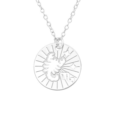 Silver Laser Cut Scorpio Zodiac Sign Necklace