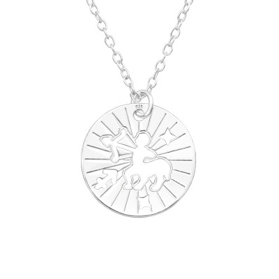 Silver Laser Cut Sagittarius Zodiac Sign Necklace