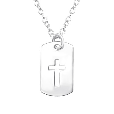 Silver Laser Cut Cross Necklace