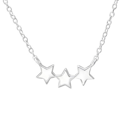 Silver Triple Star Necklace
