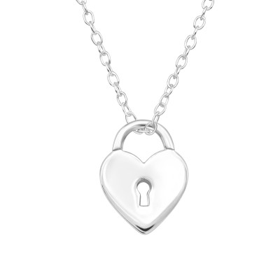 Heart Lock Sterling Silver Necklace