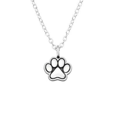 Silver Paw Print Necklace