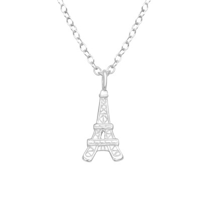 Silver Eiffel Tower Necklace