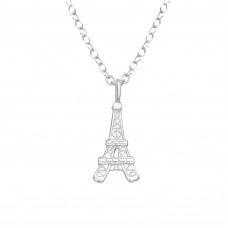 Silver Eiffel Tower Necklace
