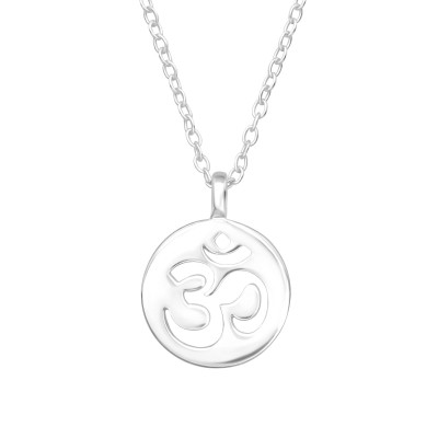 Silver Om Symbol Necklace