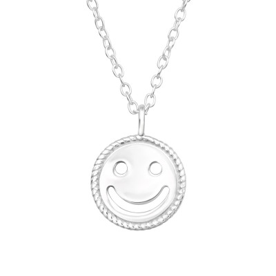 Silver Smile Face Necklace