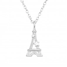 Silver Eiffel Tower Necklace