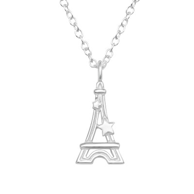 Silver Eiffel Tower Necklace