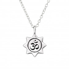 Silver Om Symbol Necklace