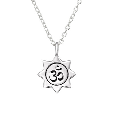 Silver Om Symbol Necklace