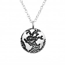 Silver World Necklace