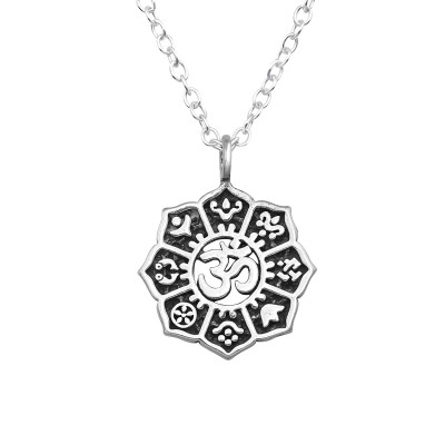 Silver Om Symbol Necklace