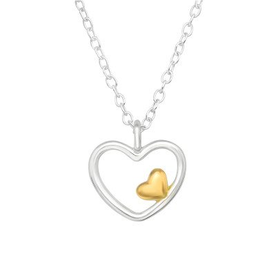 Double Heart Sterling Silver Necklace