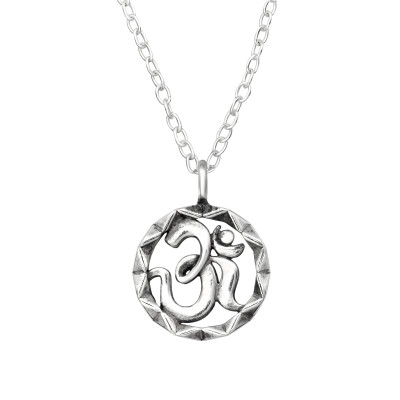 Silver Om Symbol Necklace