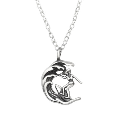 Silver Surfer Girl Necklace