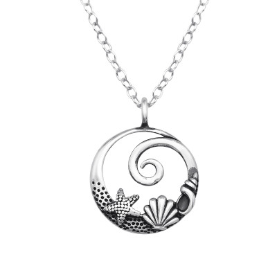 Shell and Starfish Sterling Silver Necklace